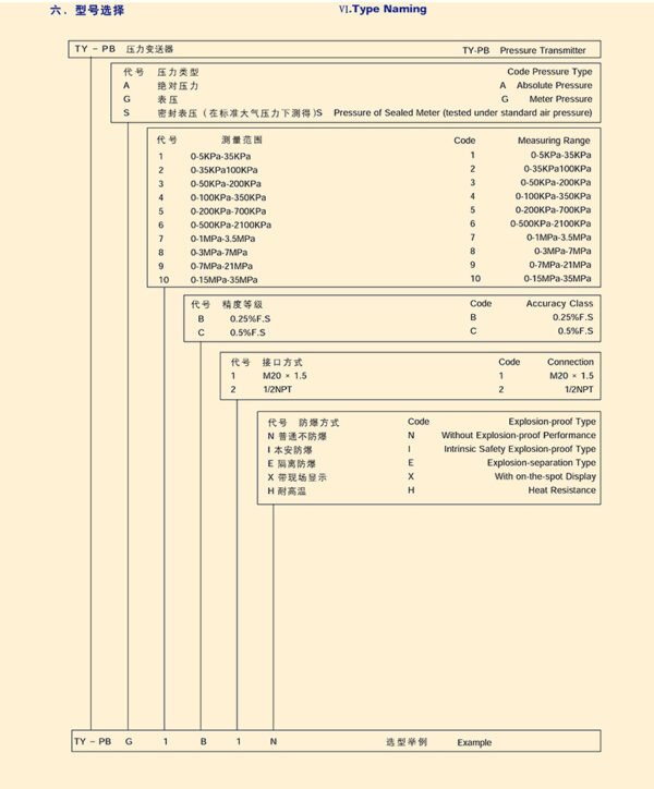 TY-PB压力变送器