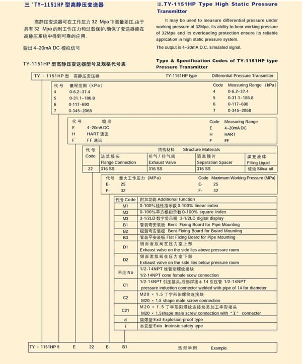 TY-1151DP型差压变送器
