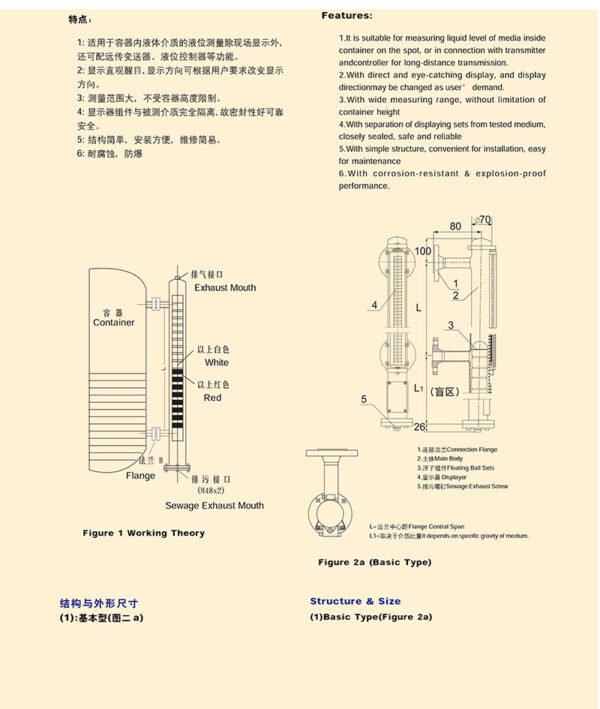 UHZ-50C型系列侧装式磁性浮球液位计