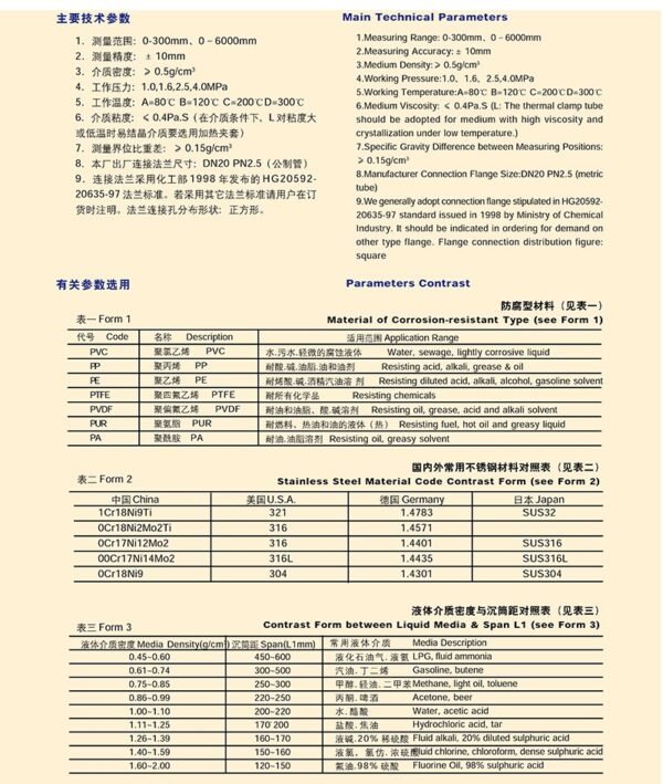 UHZ-50C型系列侧装式磁性浮球液位计